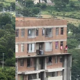 Video: niños arriesgan su vida en un juego en el penúltimo piso de un edificio