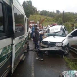 Aparatoso accidente de tránsito en la vía al mar dejó múltiples heridos