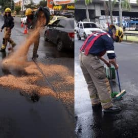 Derrame de ACPM en la autopista Suroriental en Cali causó varios accidentes