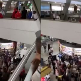 ¿Billete o truco? Personas disfrazadas lanzaron dinero en la Terminal de Cali