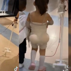 ¡Cómo si saliera de una cirugía plástica! Este fue el 'curioso' disfraz de una niña