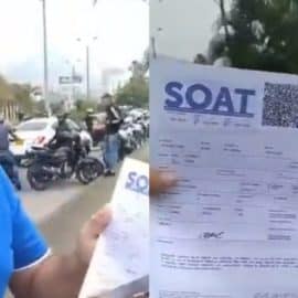 ¡No paran las estafas! En retén un motociclista se dio cuenta que su SOAT era falso
