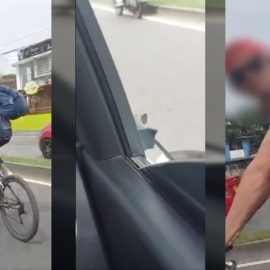 Sigue la intolerancia: Ciclista arremete contra vehículo de aprendizaje