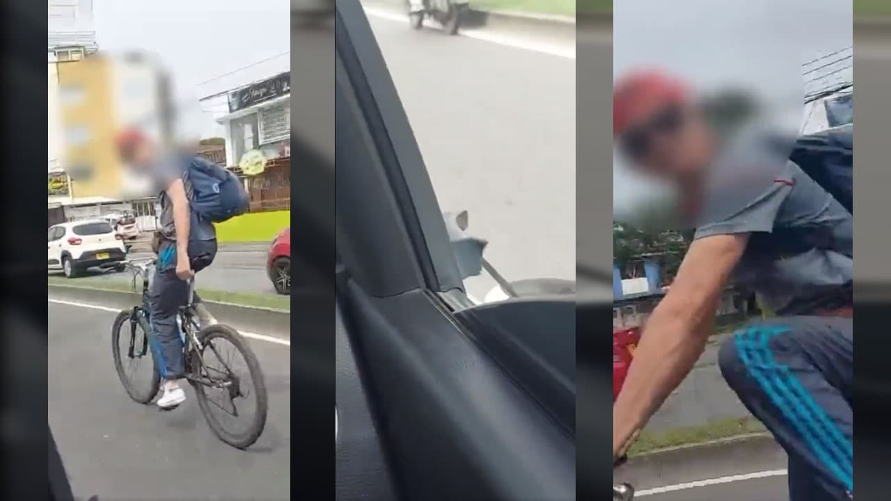 Sigue la intolerancia: Ciclista arremete contra vehículo de aprendizaje