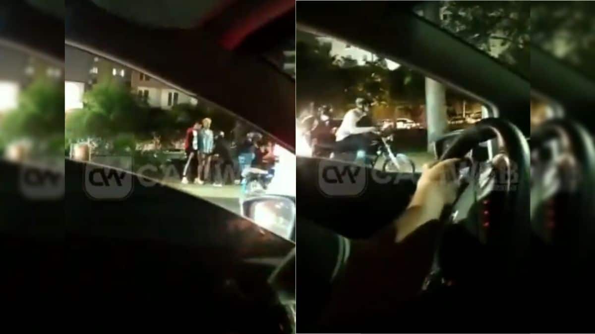 Video: Robaron a dos personas y luego les tocó empujar la moto para poder huir