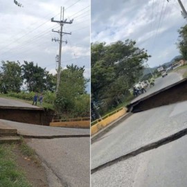 Debido a fuertes lluvias, se cayó el puente que une a Roldanillo con la Unión