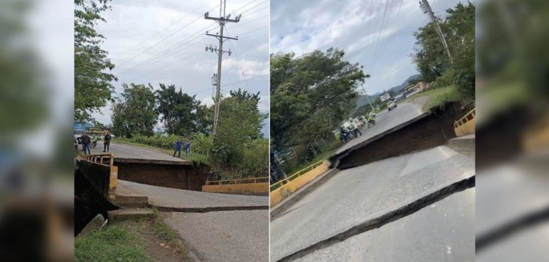 Debido a fuertes lluvias, se cayó el puente que une a Roldanillo con la Unión