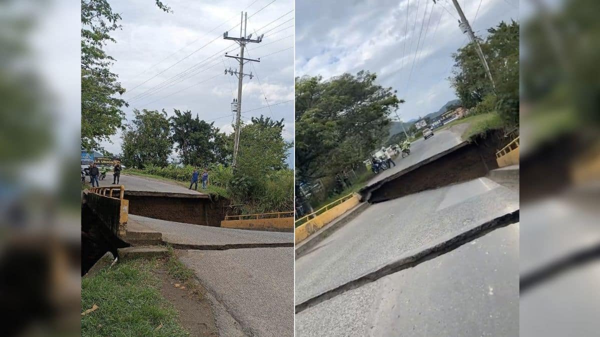 Debido a fuertes lluvias, se cayó el puente que une a Roldanillo con la Unión