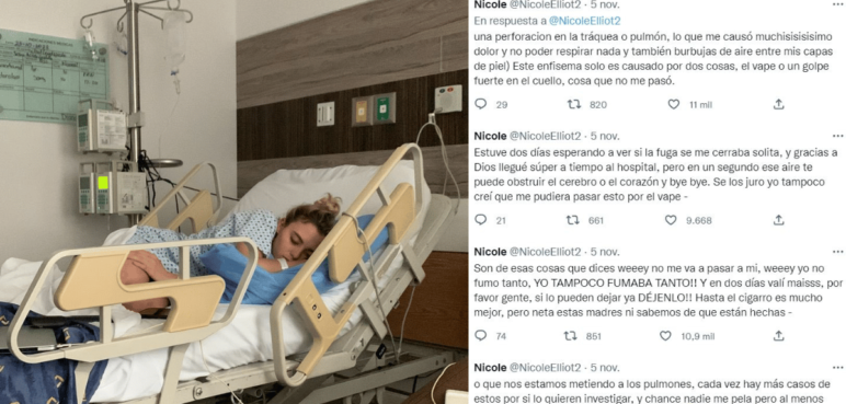 Joven presenta delicado estado de salud por uso de vapeadores