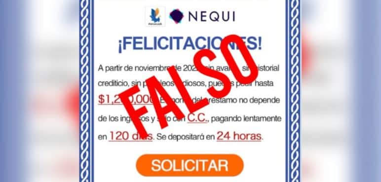 ¡Ojo! Nequi advierte fraude con supuesto préstamo a su nombre