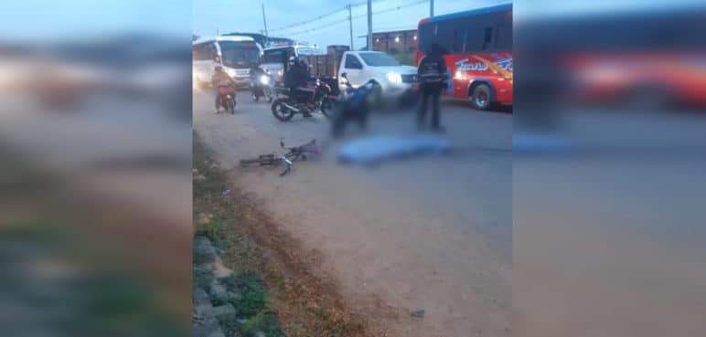 Trágico accidente: hombre en bicicleta murió tras ser arrollado por un camión