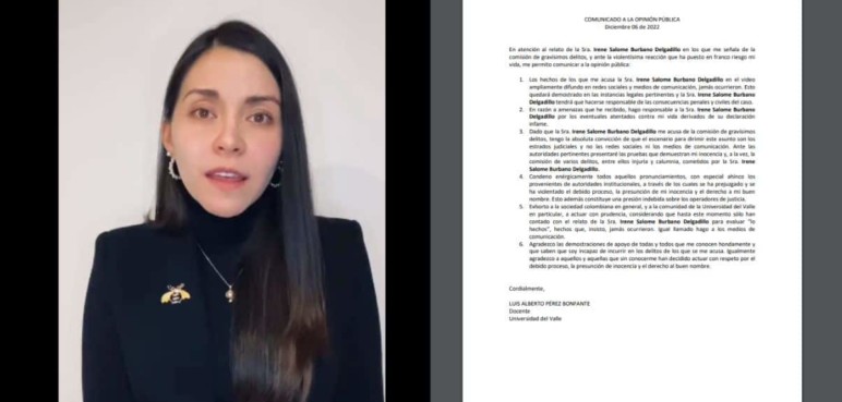 "Solo han contado con el relato de ella": Profesor de Univalle acusado de abuso