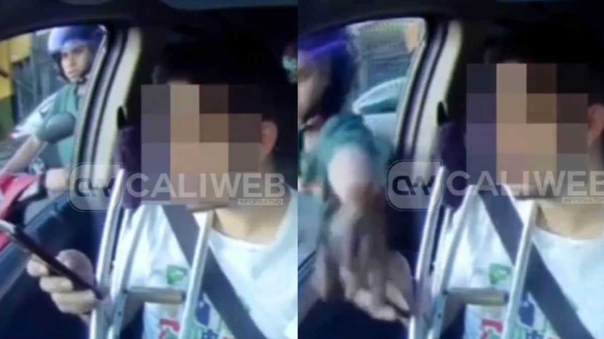 Video: ladrón motorizado le roba el celular a un hombre que iba en un carro