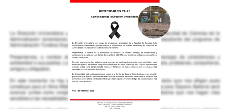 Univalle se pronuncia tras fallecimiento de estudiante de administración