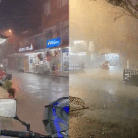 Vías inundadas y gran congestión vehicular tras fuertes lluvias en Cali