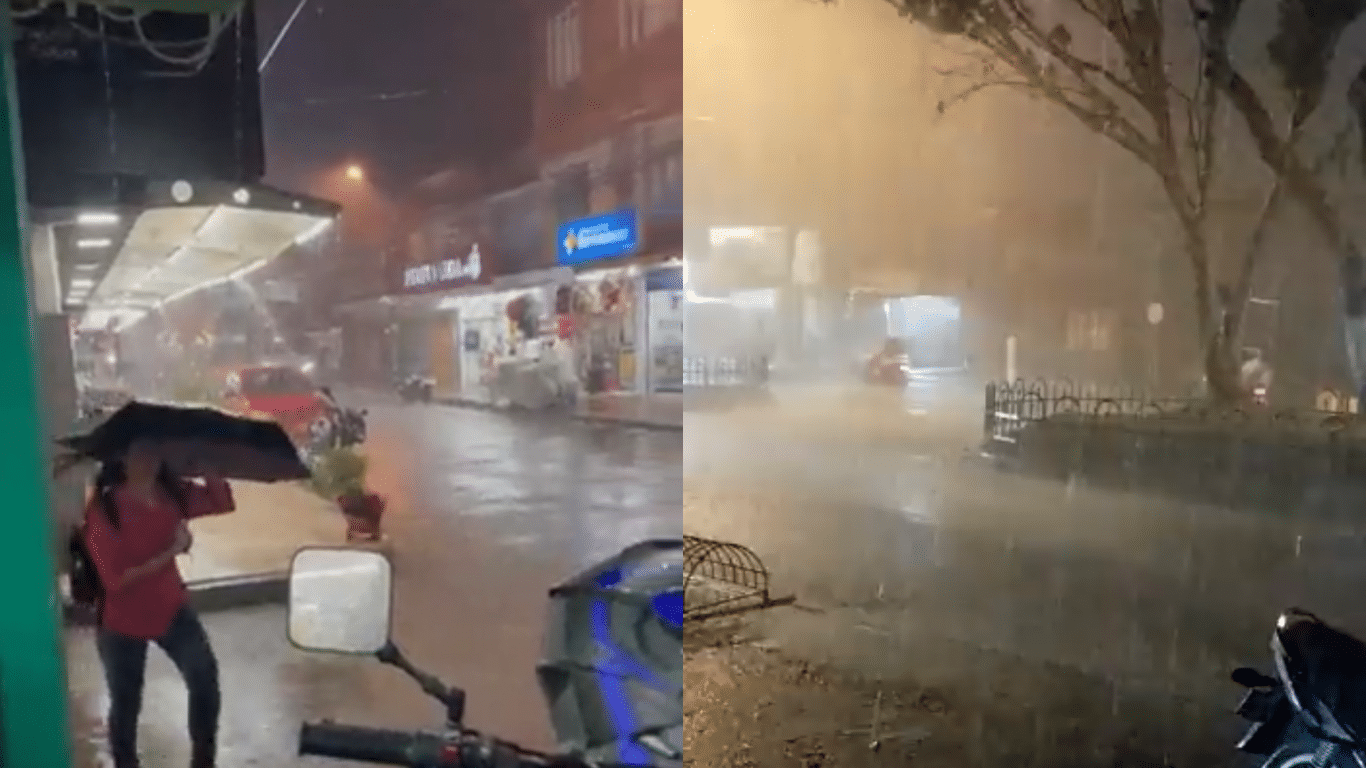 Vías inundadas y gran congestión vehicular tras fuertes lluvias en Cali