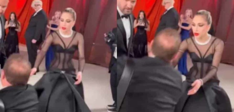 Lady Gaga se viralizó tras ayudar a un camarógrafo en los premios Óscar