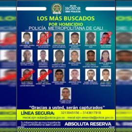 La Policía presentó el cartel de los más buscados por homicidio en Cali
