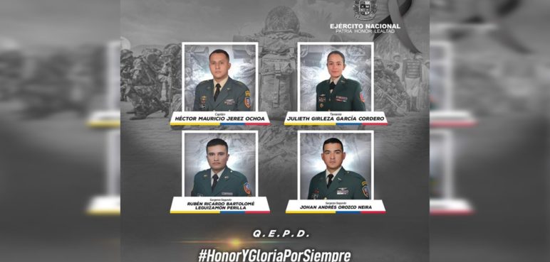 Se conocen nombres de las víctimas de accidente de helicóptero del Ejército