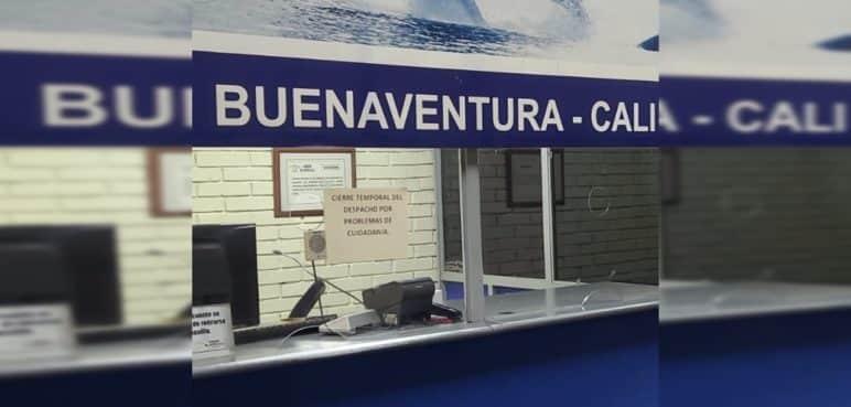 Terminal de Cali suspende la venta de tiquetes a Buenaventura