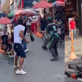 Video: Pelea de jóvenes a cuchillo en pleno centro de Cali causó pánico