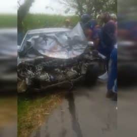 Aparatoso accidente se registró en la vía Panamericana llegando al puente Valencia