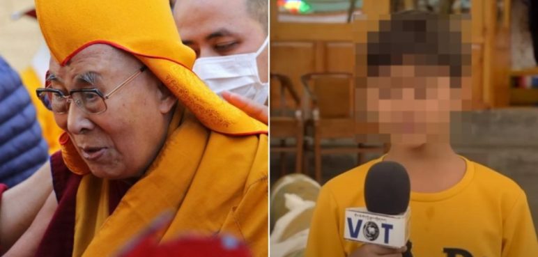 Esto dijo el niño que el Dalái Lama le pidió que le chupara la lengua