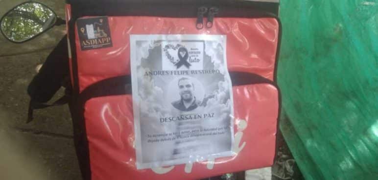 Rappitenderos se movilizaron tras el asesinato de un domiciliario en Cali