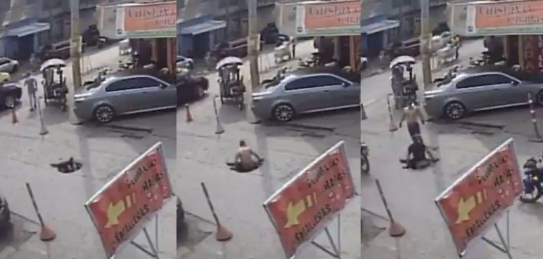 Video: Dos hombres salen de las alcantarillas en el centro de Cali