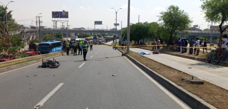Dos personas murieron en grave accidente de tránsito en el norte de Cali