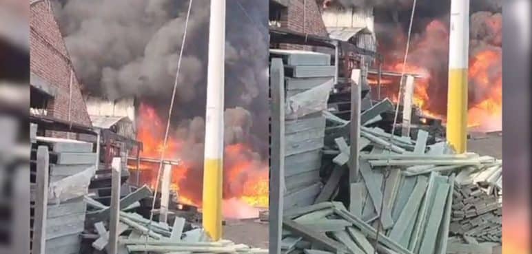 Video: Reportan gran incendio en bodega de plásticos en La Nubia, Juanchito