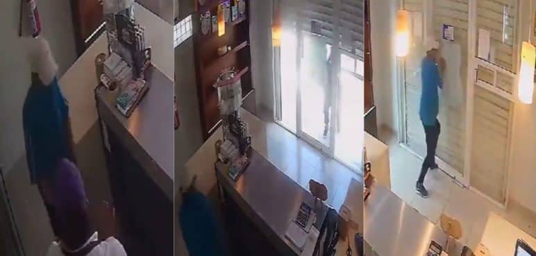 "Mamita ayúdame": ladrón quedó atrapado cuando intentó robar un local