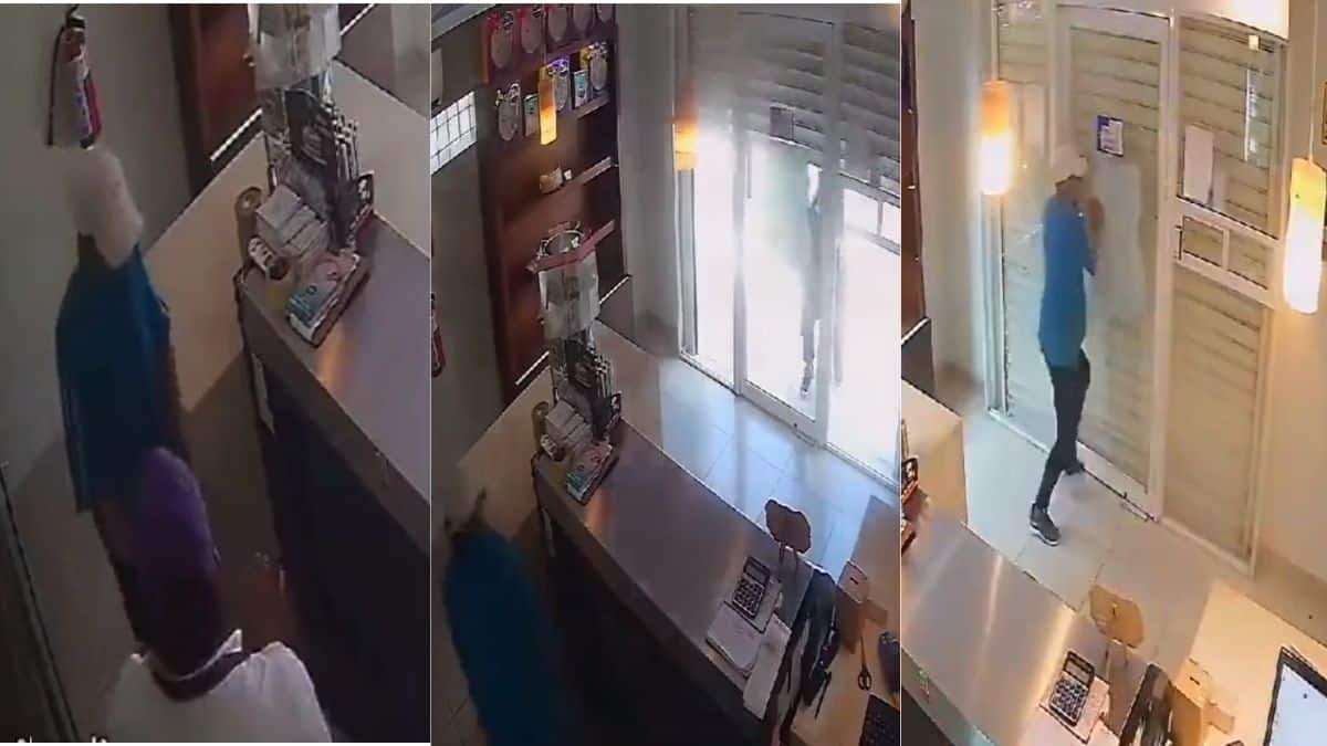 "Mamita ayúdame": ladrón quedó atrapado cuando intentó robar un local