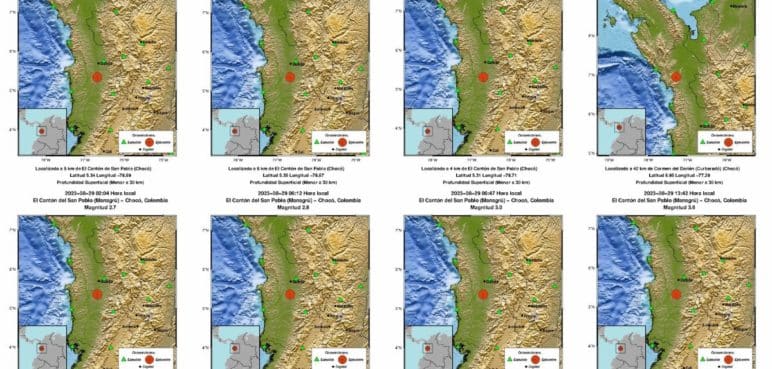 Se reportaron al menos 8 temblores más en Chocó: ¿Qué está pasando?