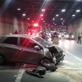 Dos personas resultaron heridas en fuerte accidente de tránsito en el norte de Cali