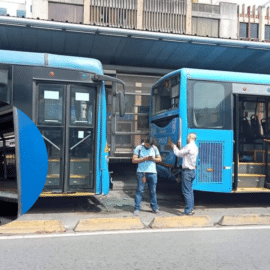 Accidente entre dos buses del MÍO dejó 9 personas heridas