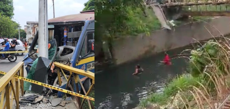 Video: Accidente en Alfonso López dejó dos personas en un canal de aguas lluvias