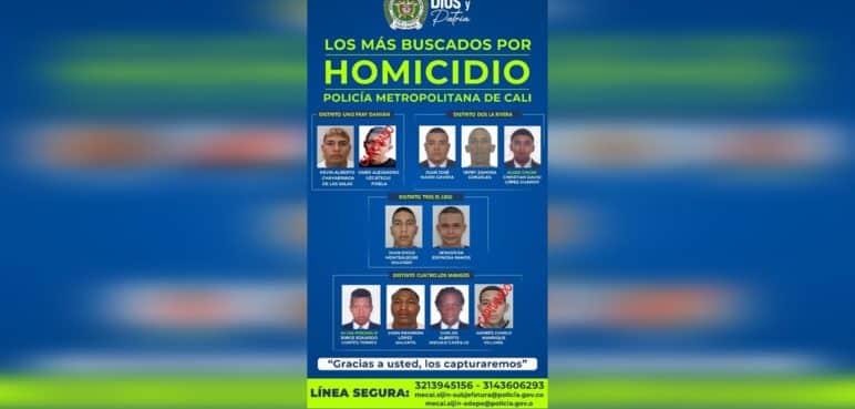 El cartel de los más buscados de Cali: Ofrecen recompensa hasta de  millones