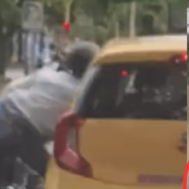 ¡Ni los taxis se salvan! Ladrón aprovecha trancón para robar en el sur de Cali