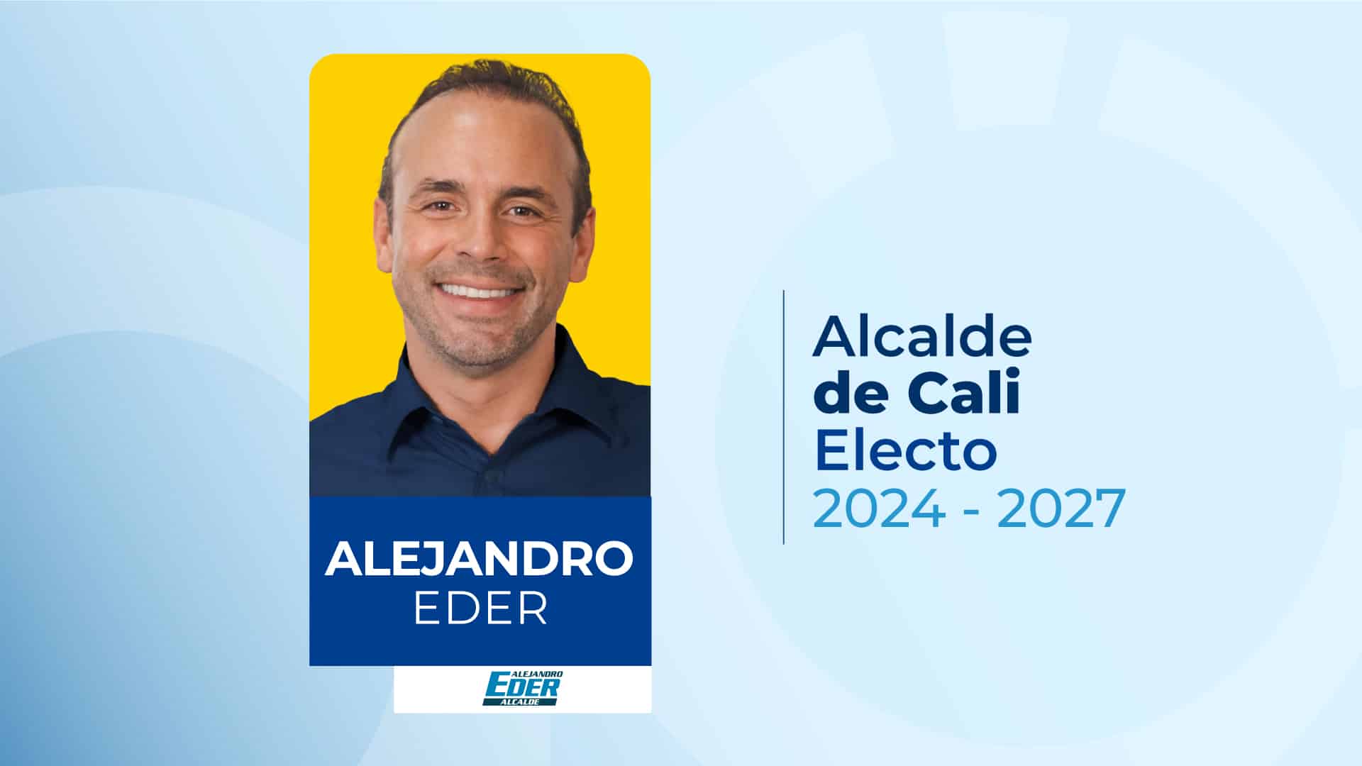"Gracias por caminar conmigo" Alejandro Eder, nuevo alcalde de Cali