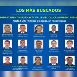 Cartel de los más buscados en Tuluá: recompensa de hasta 0 millones