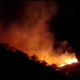 Dos bomberos resultaron lesionados en medio de incendio forestal en el oeste de Cali