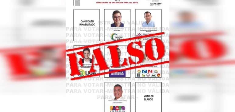 Registraduría desmiente supuesto tarjetón para la Gobernación del Valle