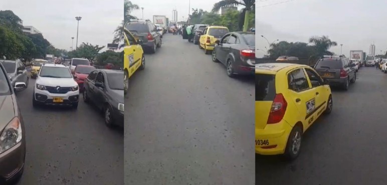 Video: Monumental trancón en el norte de Cali por accidente de tránsito