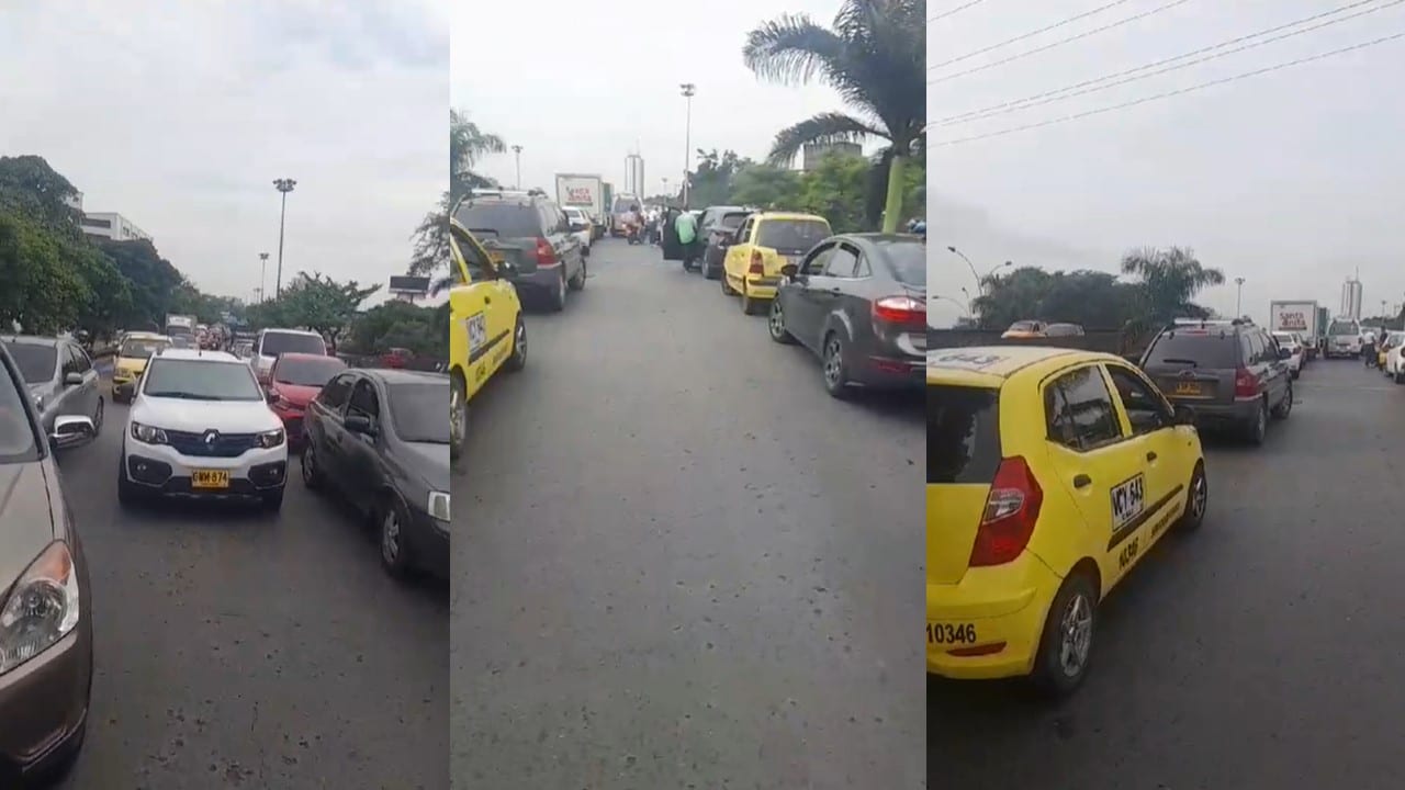 Video: Monumental trancón en el norte de Cali por accidente de tránsito