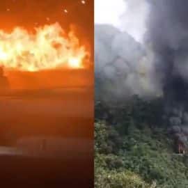 Video: Un camión se quedó sin frenos y causó grave accidente en la vía al Llano