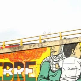 Crece la polémica por mural pintado en un puente de Cali en apoyo a Palestina