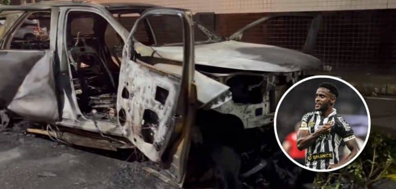 Hinchas del Santos quemaron el carro del jugador colombiano Stiven Mendoza