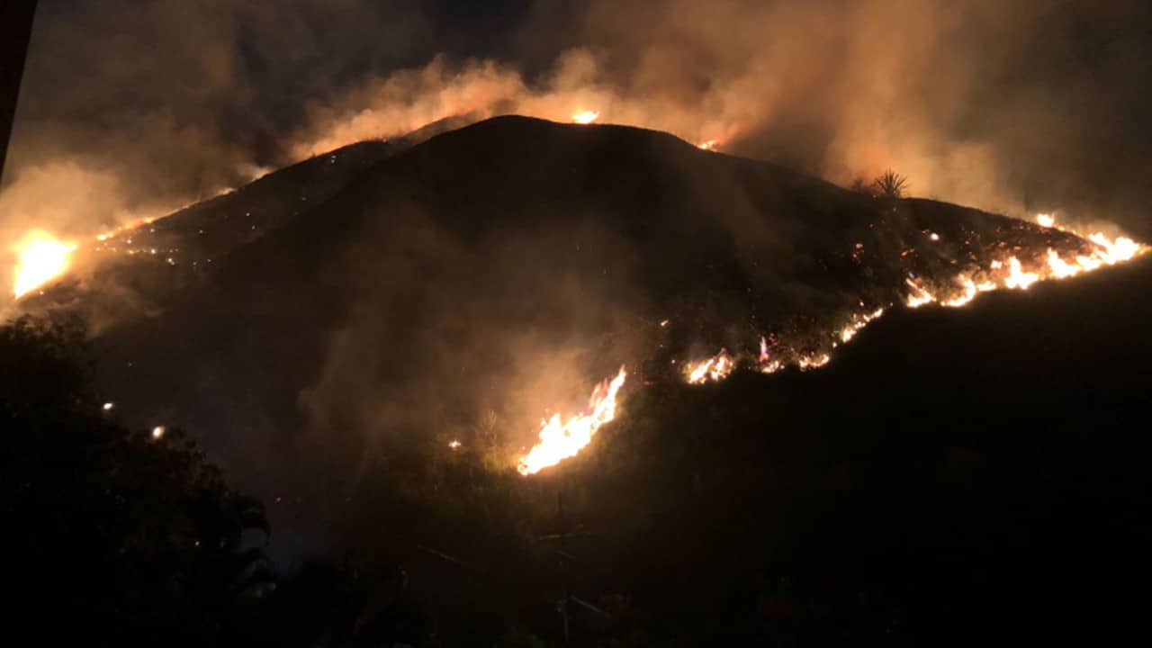 ¡Atención! Se registra un incendio forestal en Pilas del Cabuyal, sector Club de Tiro