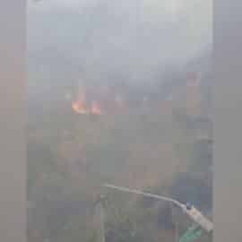 Video: Bomberos intentan controlar un incendio en el barrio El Rodeo de Jamundí